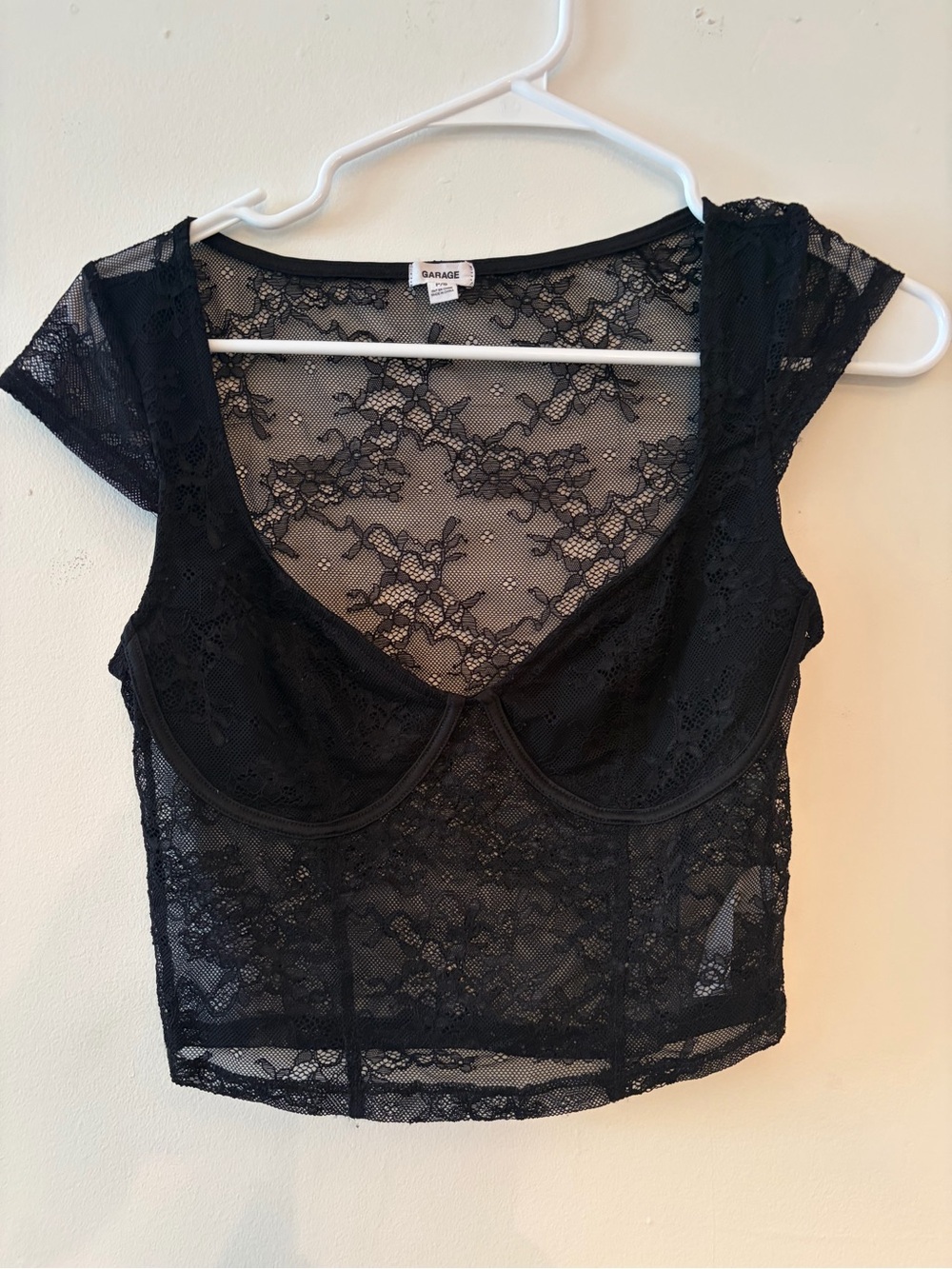 Garage Black Lace Crop Top